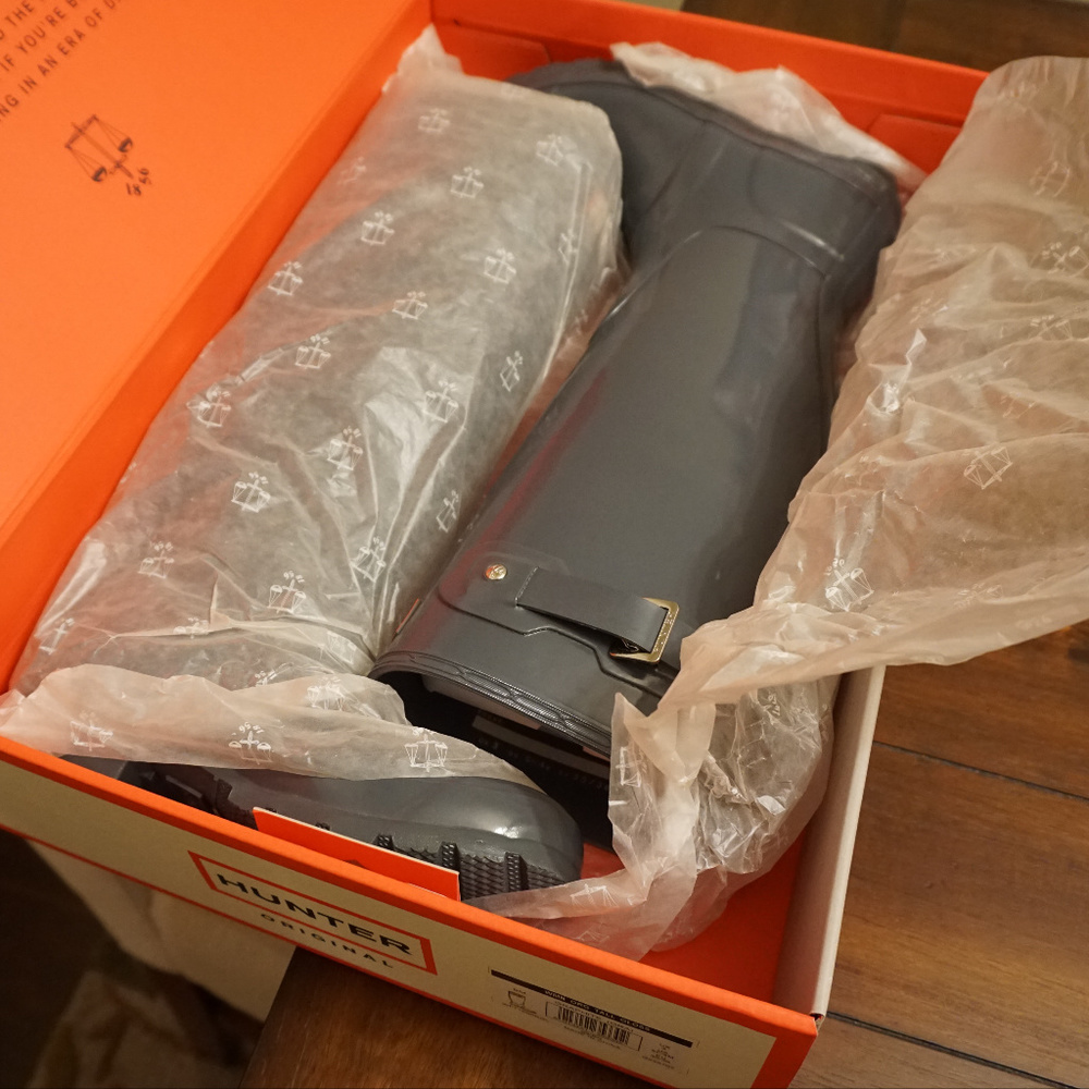Hunter Original Tall Gloss Rain Boots (Graphite) - Picture 2 of 8
